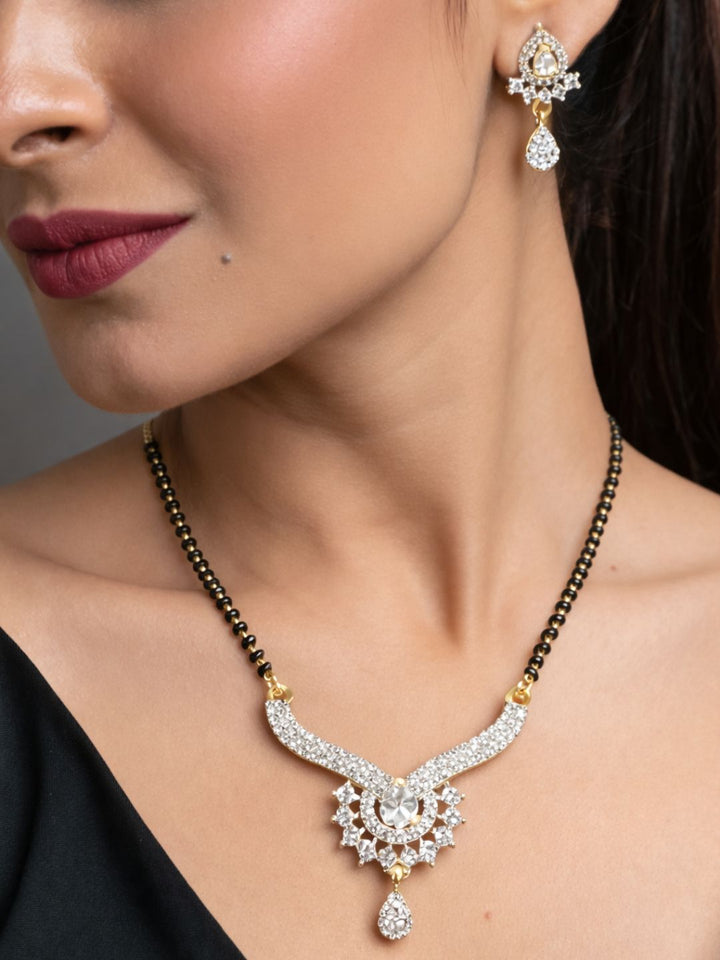 Rivaaz diamond Mangalsutra with earings set