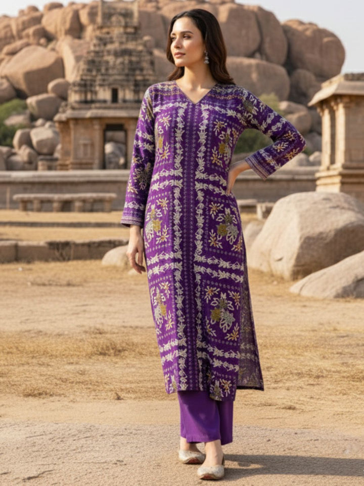 Kabool orchid printed Kurta pant set