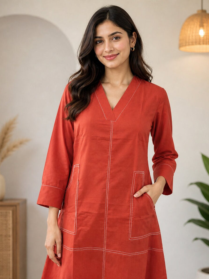 Akshara squash cotton dress