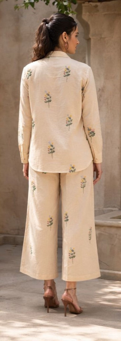 Molly Lime embroidery cotton co-ord set