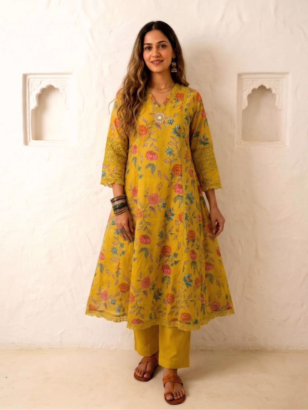 Benisha amber cotton printed suit set