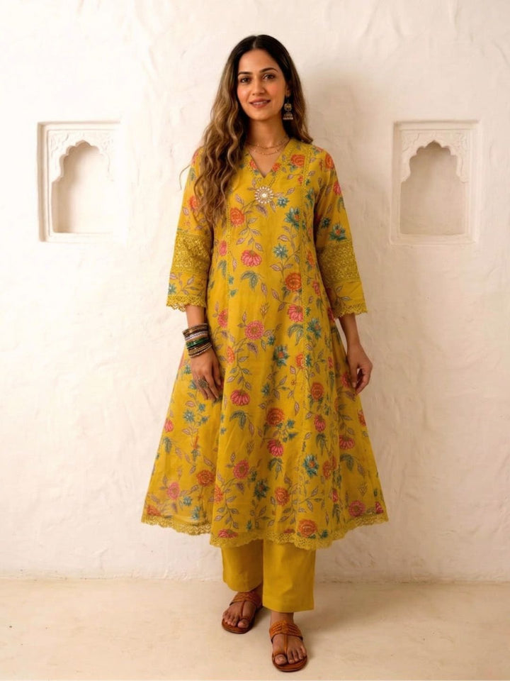 Benisha amber cotton printed suit set