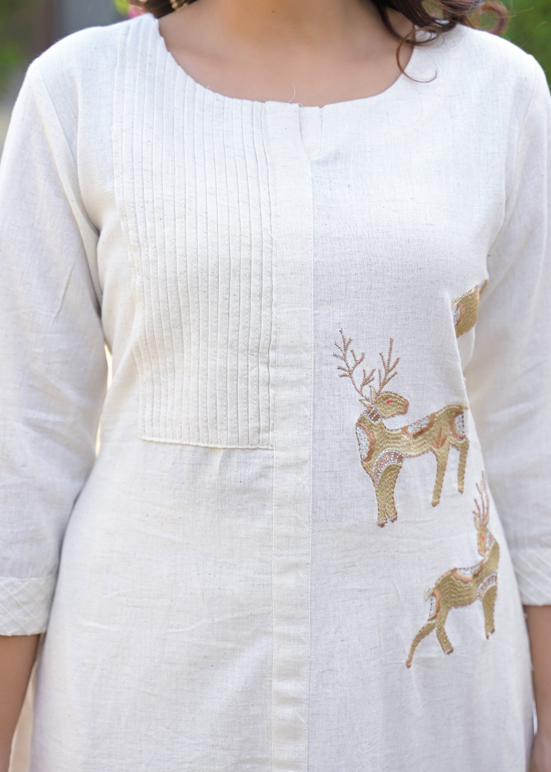 Mayri Angel embroidery cotton kurta pant set