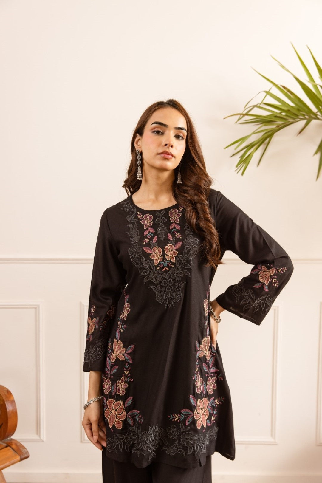 Karen irium embroidery cotton co-ord set