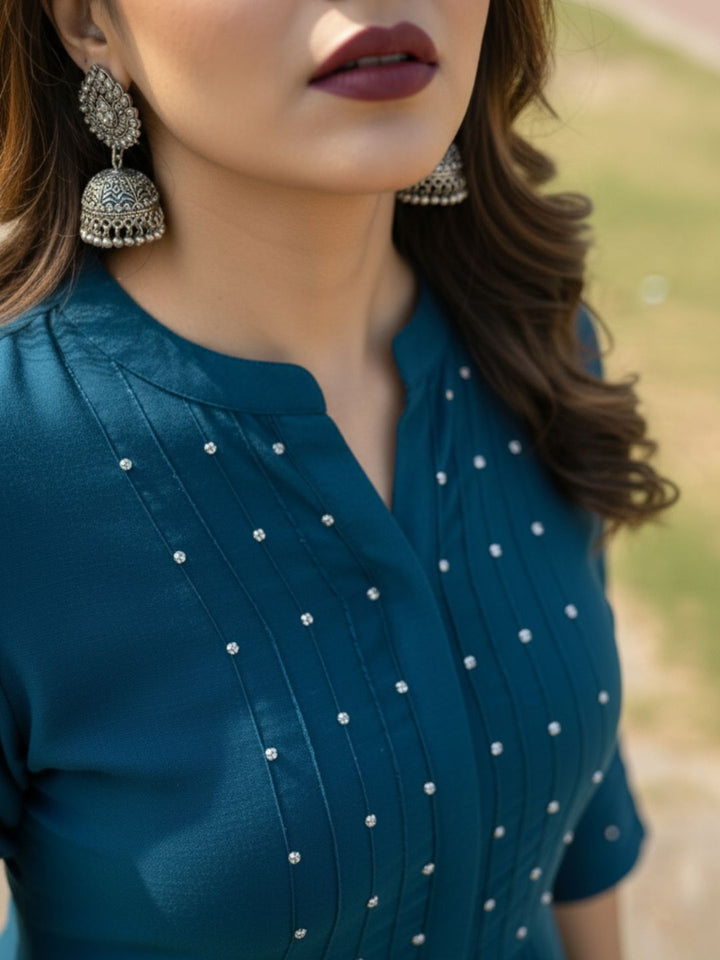 Mika Azure Kurta Pant Set