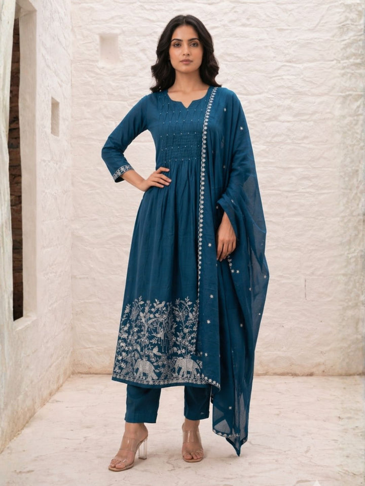 Vairagi Nile Cotton Embroidered Suit Set