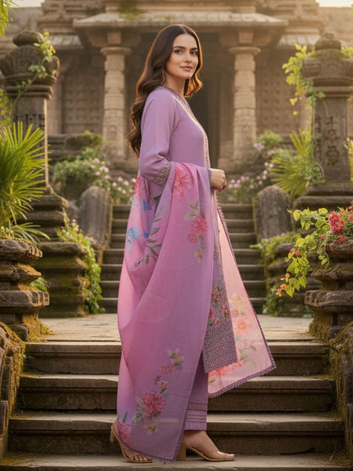 HETAL ORCHID FULL EMBROIDERY SUIT SET