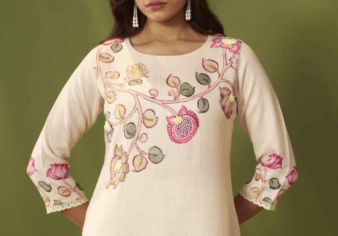Itrh Parch Cotton Linen Suit Set
