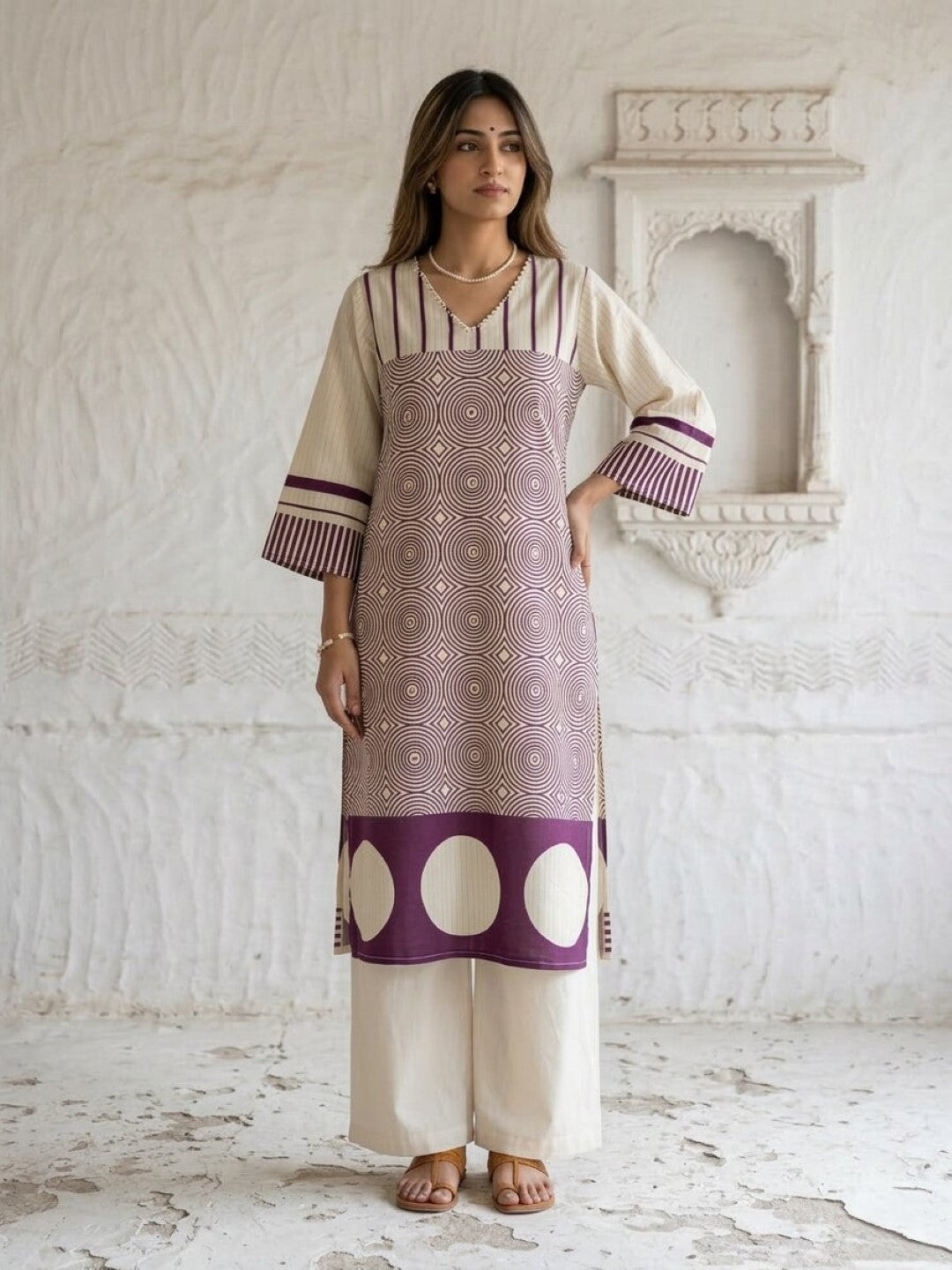 Swades thistle cotton kurta pant set