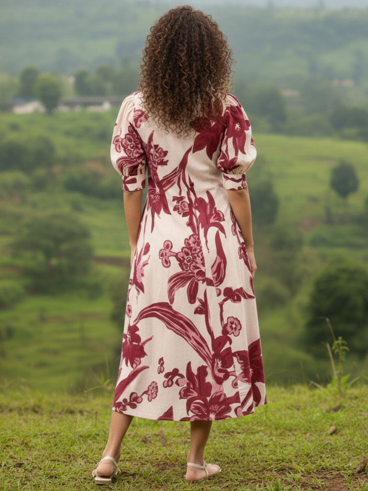 Purna Mulberry Printed Cotton Dress