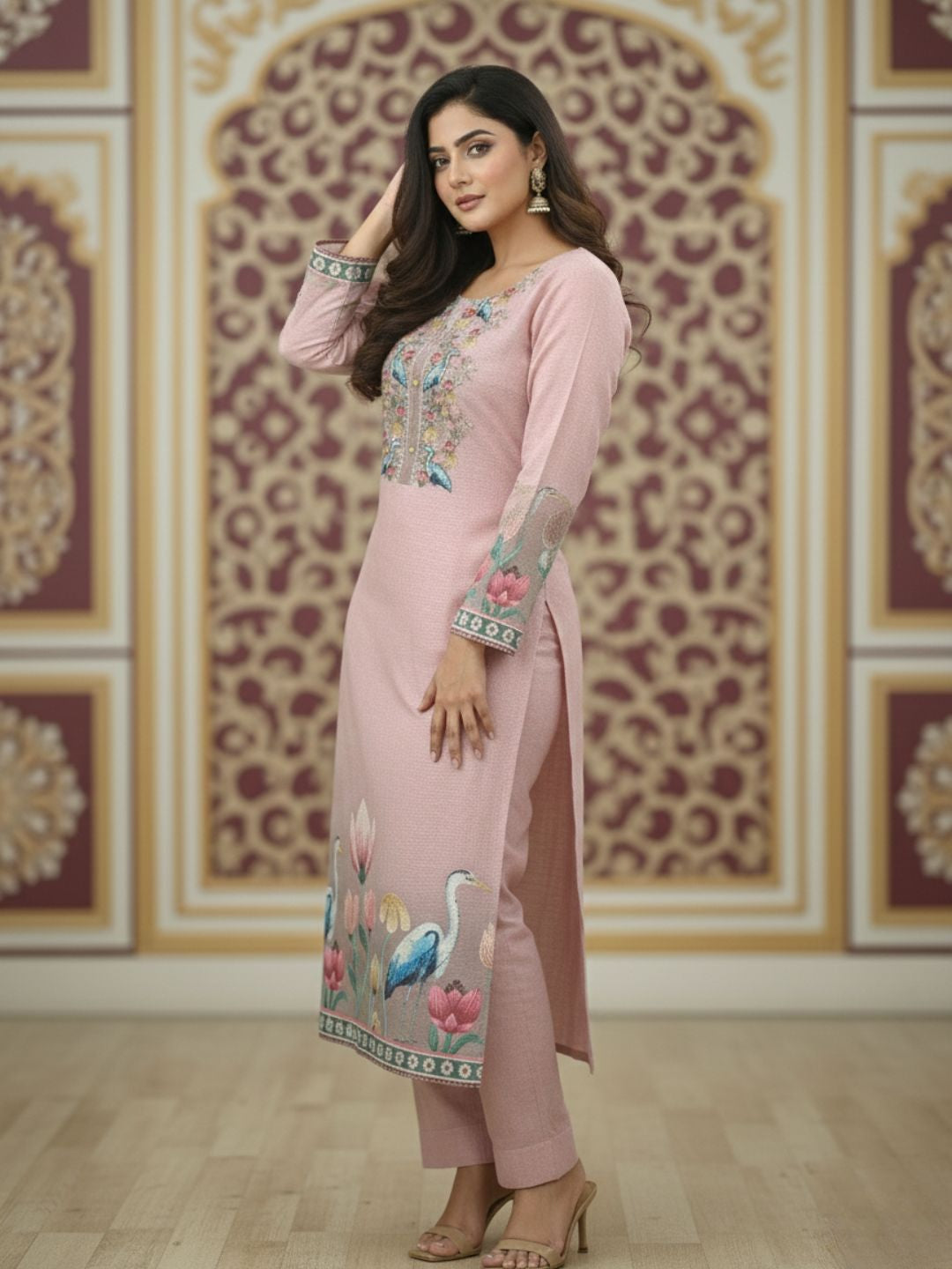 Reet Mauve Printed Work Suit Set