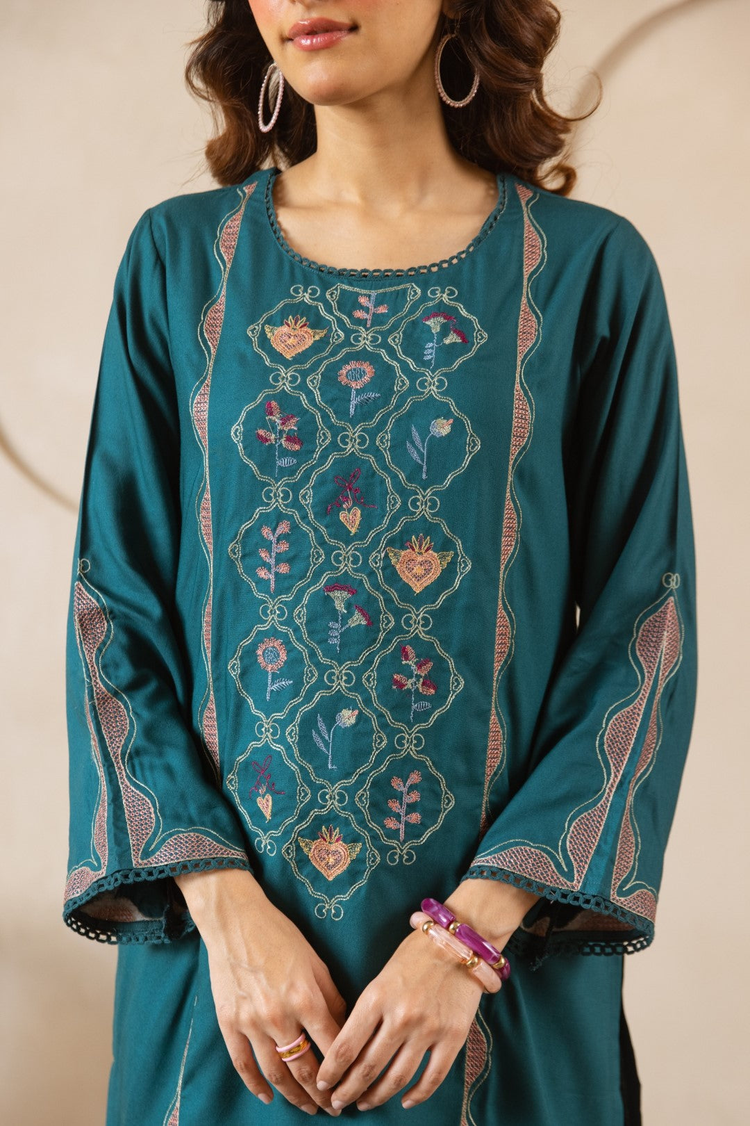 Karen ocean embroidery co-ord set