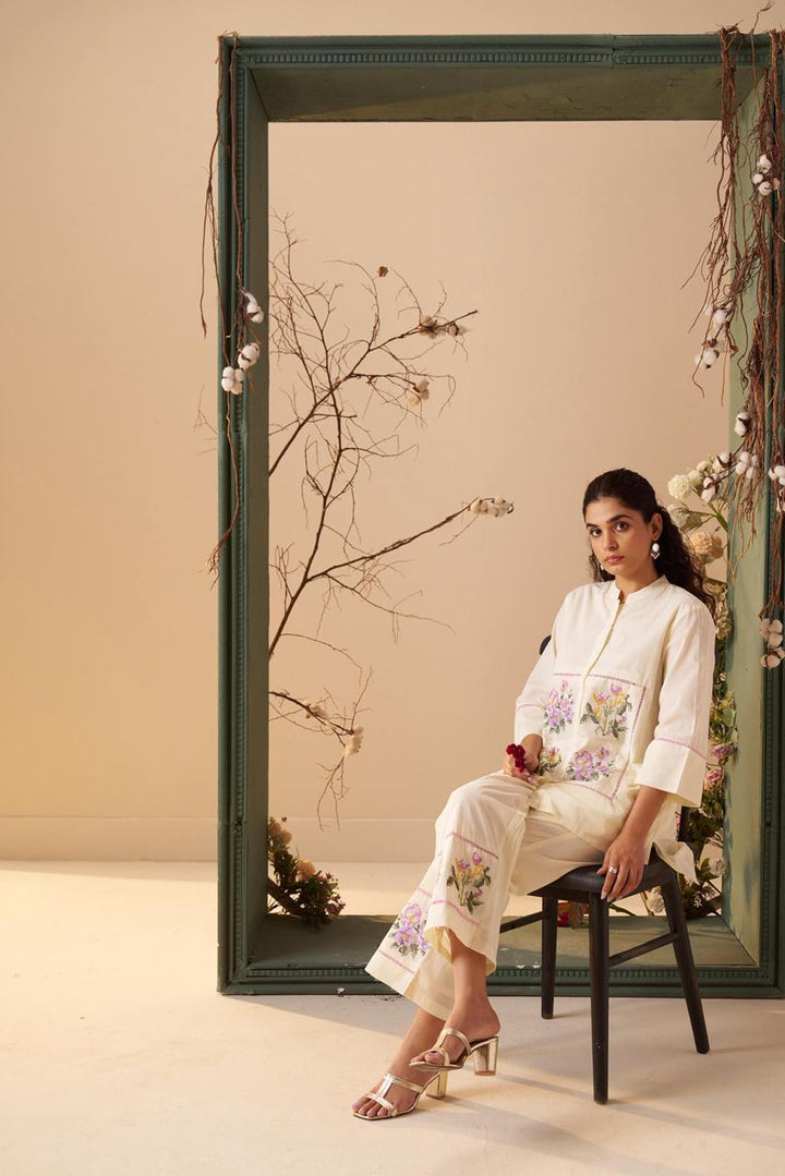 Tisca Harp embroidery Co-ord Set