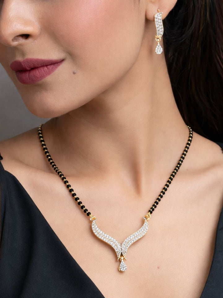 Rivaaz diamond Mangalsutra with earings set
