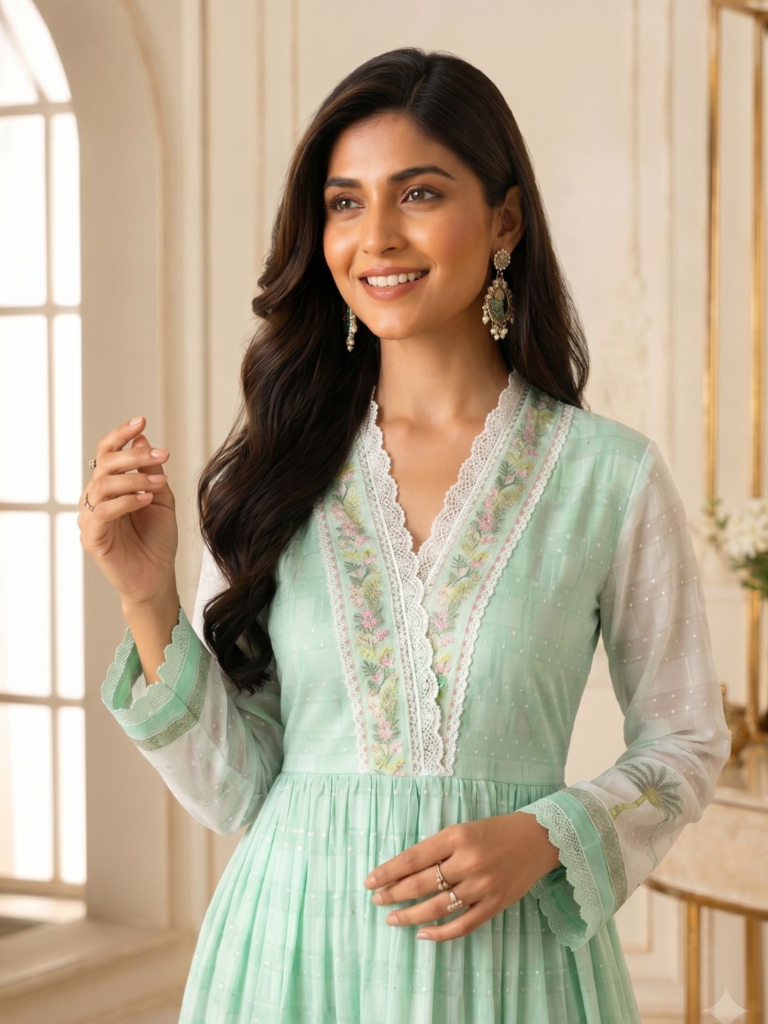 Tridhara Minty Cotton Suit Set