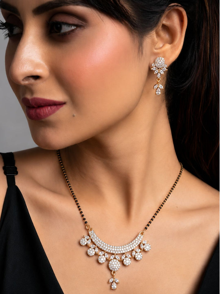 Nayra diamond Mangalsutra with earings set