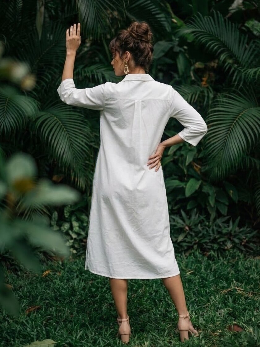 Ivanka harp cotton shirt dress
