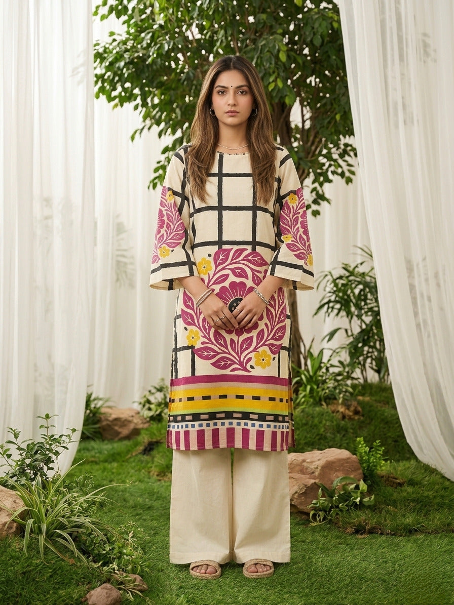 Virosh taffy cotton printed kurta pant set