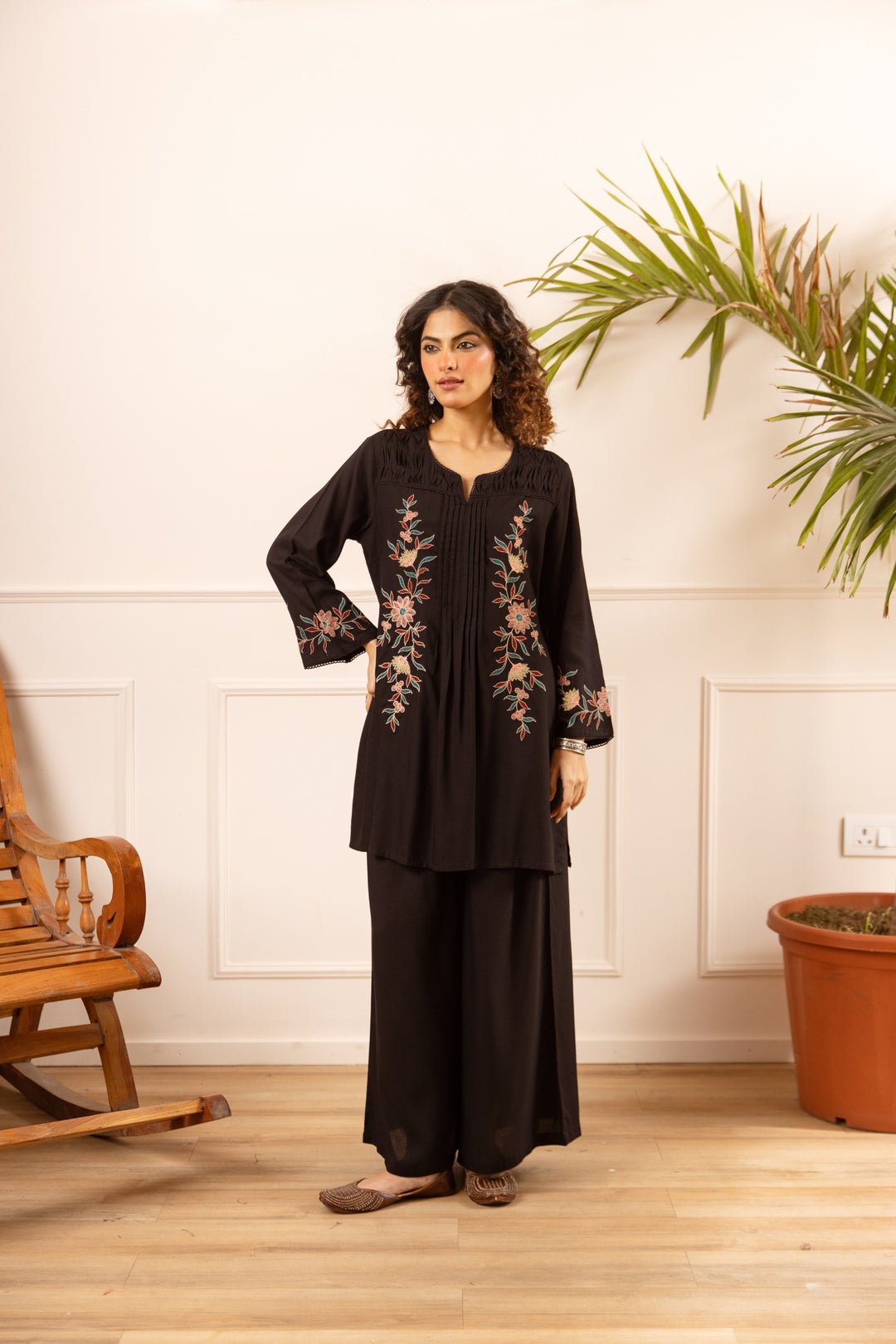 Karen Sable embroidery cotton co-ord set