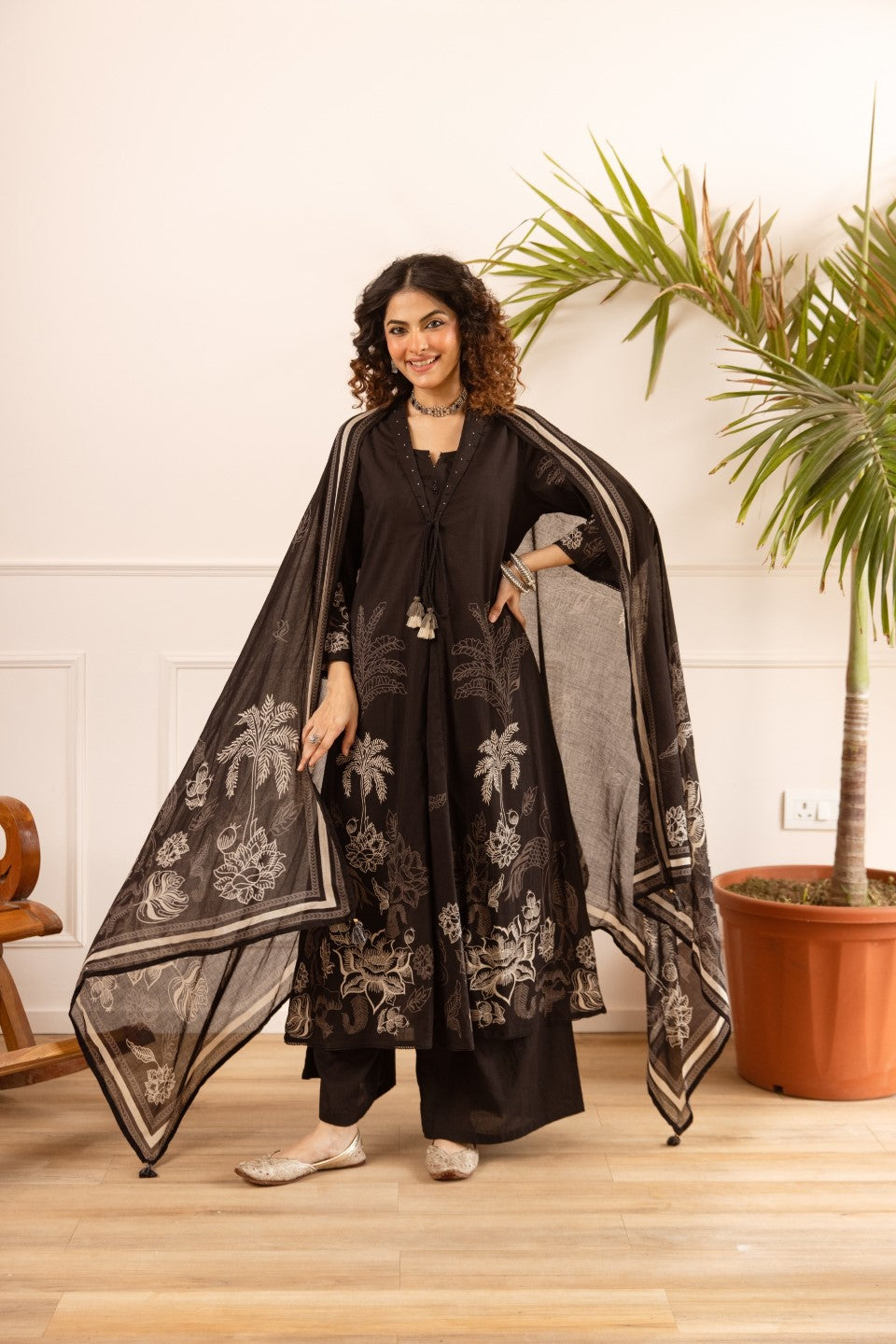 Karen carbon cotton suit set