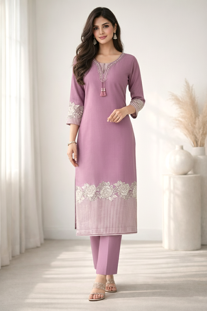 Reet Lavender Printed Work Suit Set