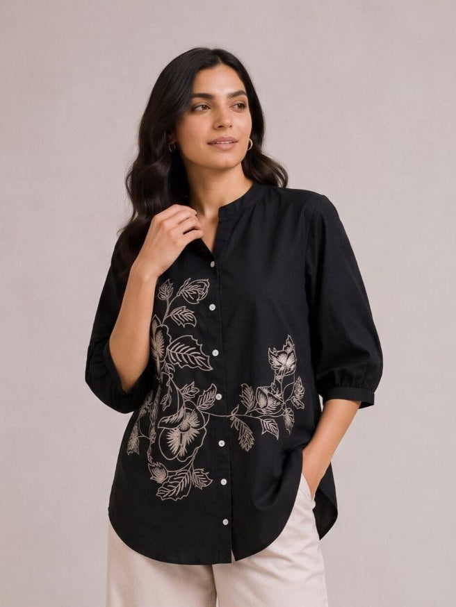 Drona stout embroidery cotton shirt