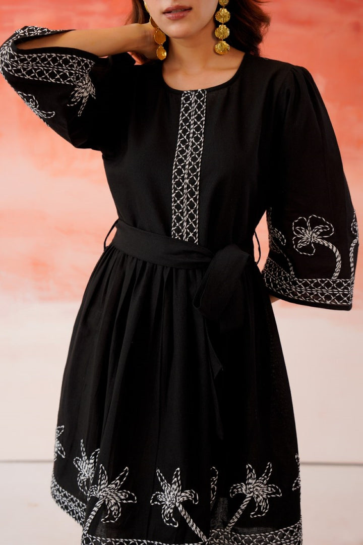 Tatva anchor embroidery cotton dress