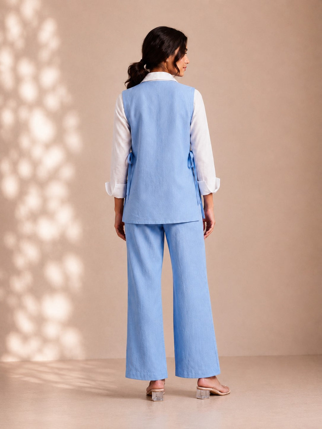 Tatva Yin Embroidery Bib Style Cotton Co-Ord Set