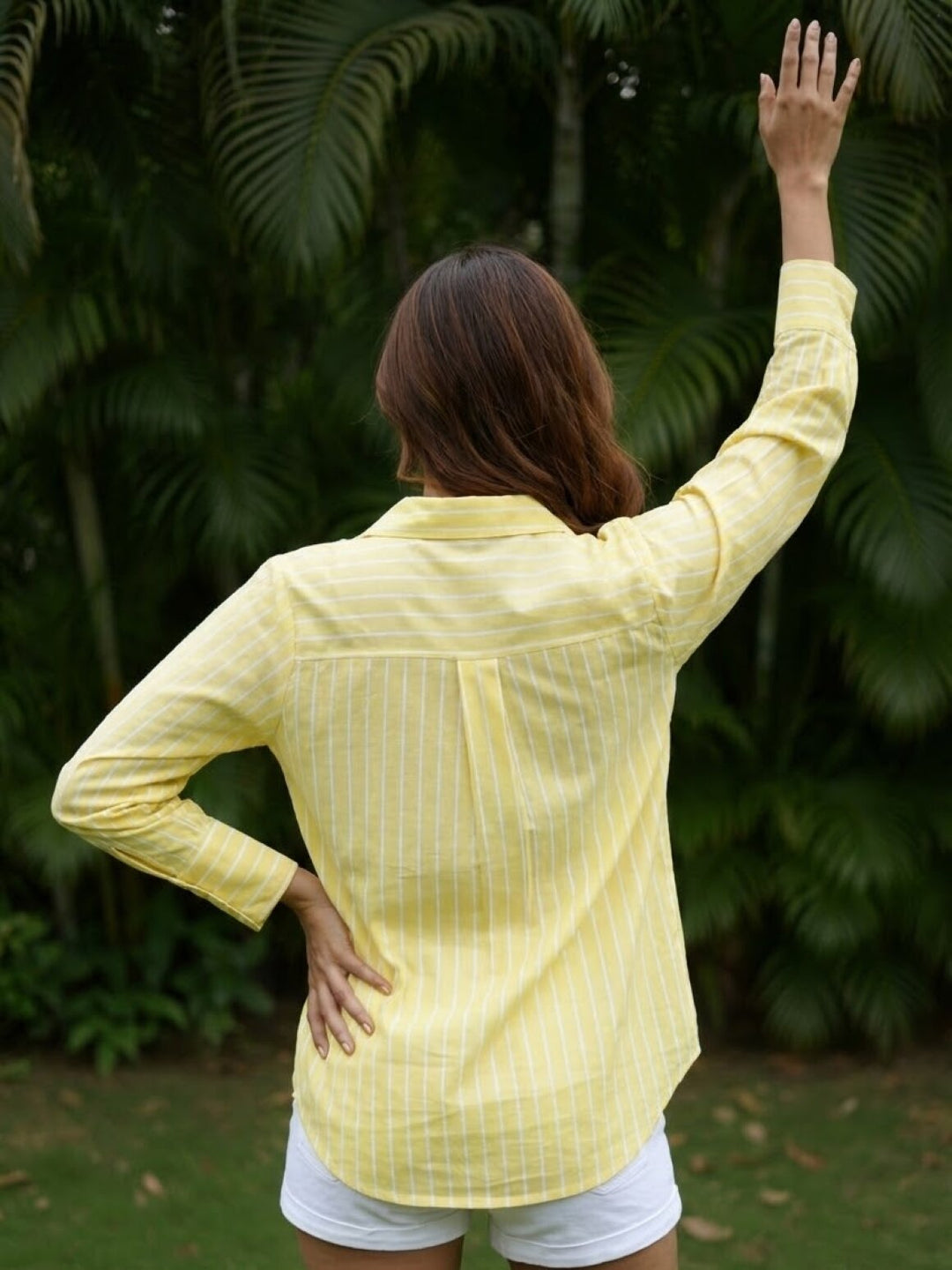 Ivanka lime stripes cotton shirt