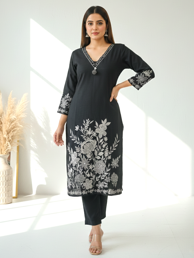 Reet Jet Embroidered Suit Set