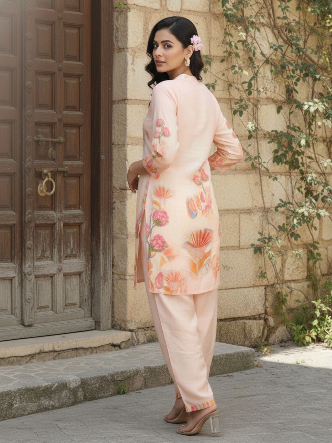 Palash Salmon Premium Co-ord Set