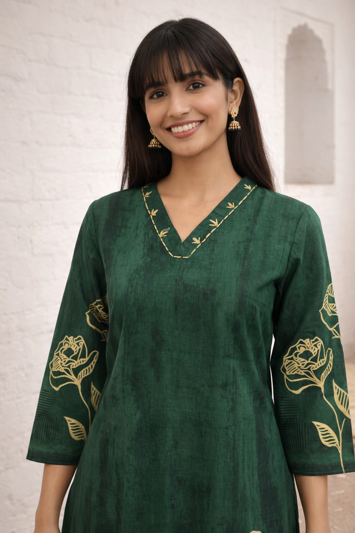 Swades moss cotton Kurta pant set