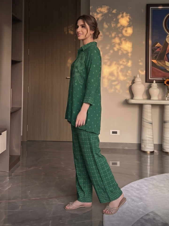 Poppi Jade Printed Premium Co-Ord Set