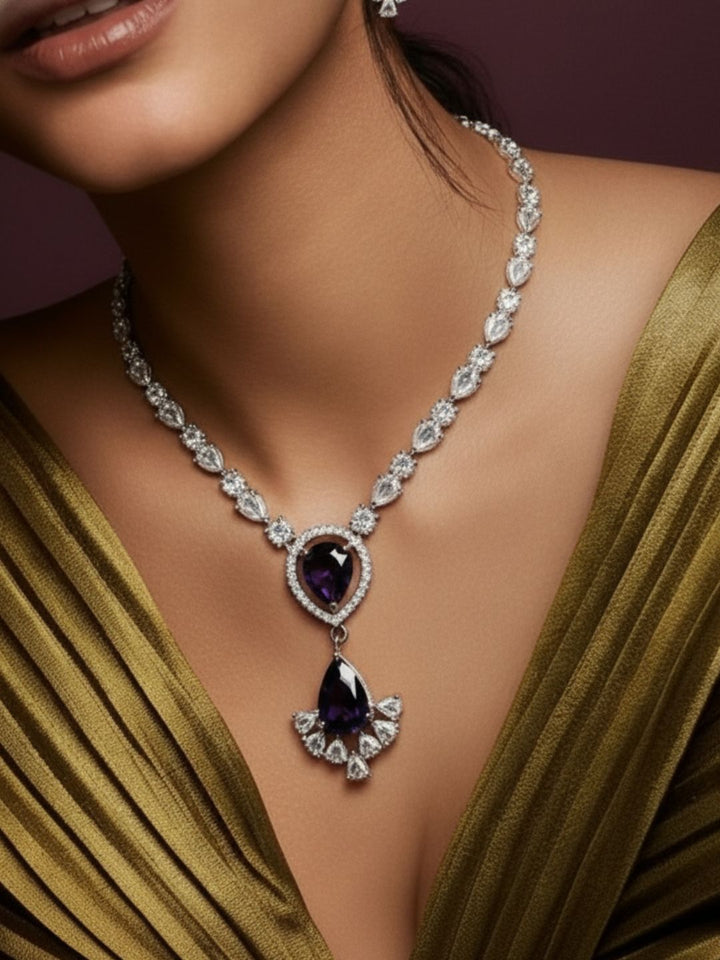 Antaara Diamond Necklace with Earings set