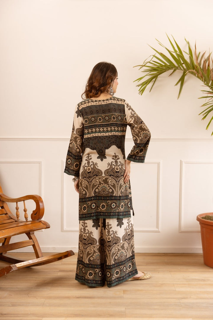 Karen vintage printed cotton kurta pant set