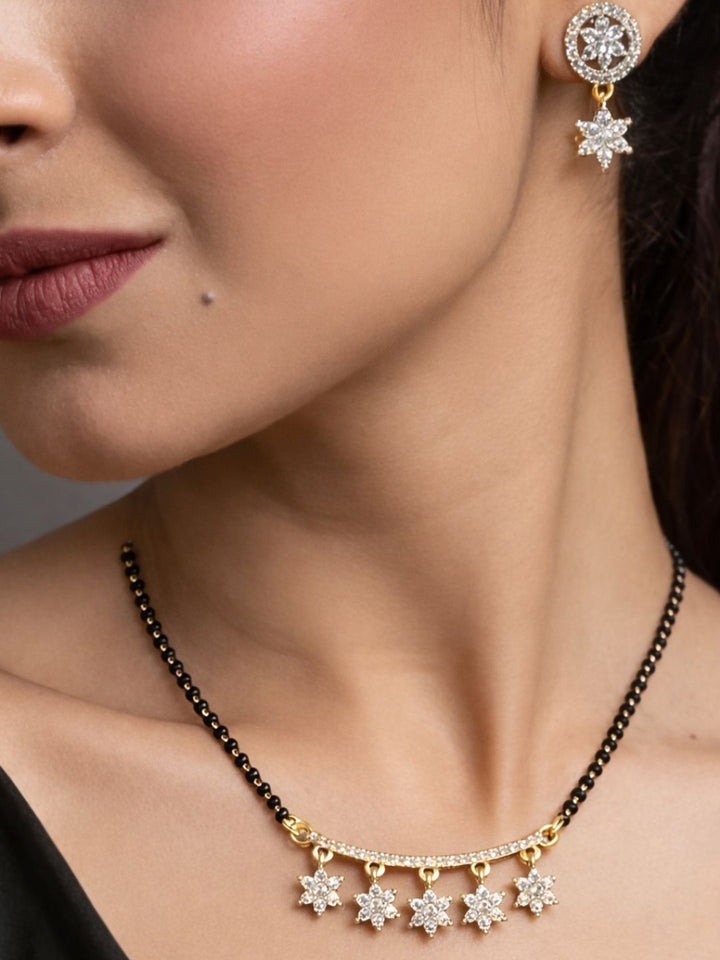 Rivaaz diamond Mangalsutra with earings set
