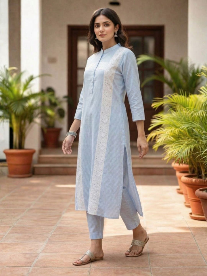 Perka softblue cotton kurta