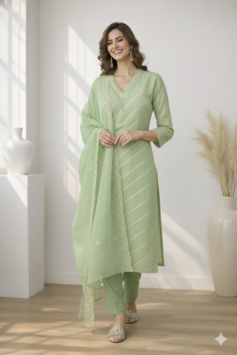 Palash Minty Full Work Suit Set