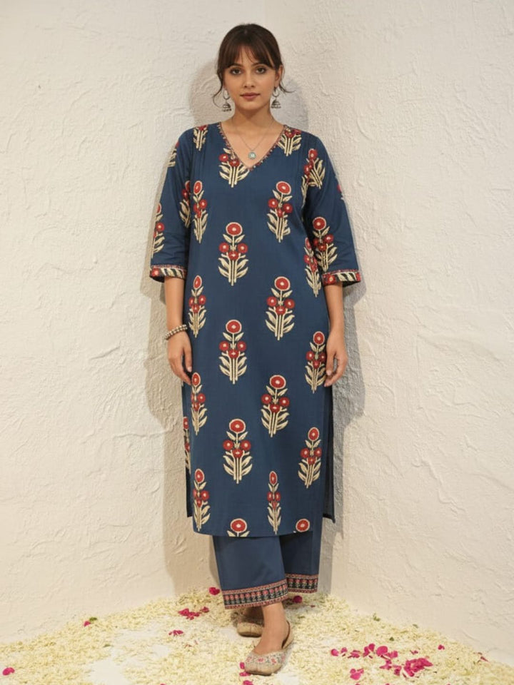 Swades indi cotton Kurta pant set