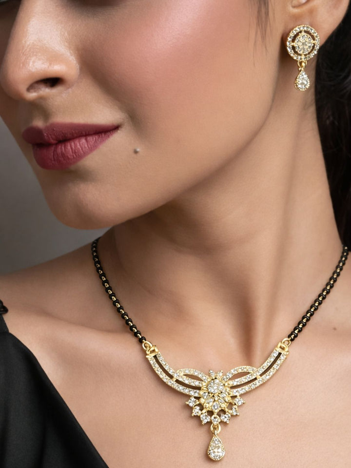 Rivaaz diamond Mangalsutra with earings set