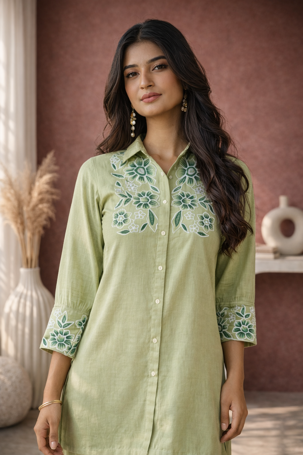 Sharad fern embroidery co-ord set