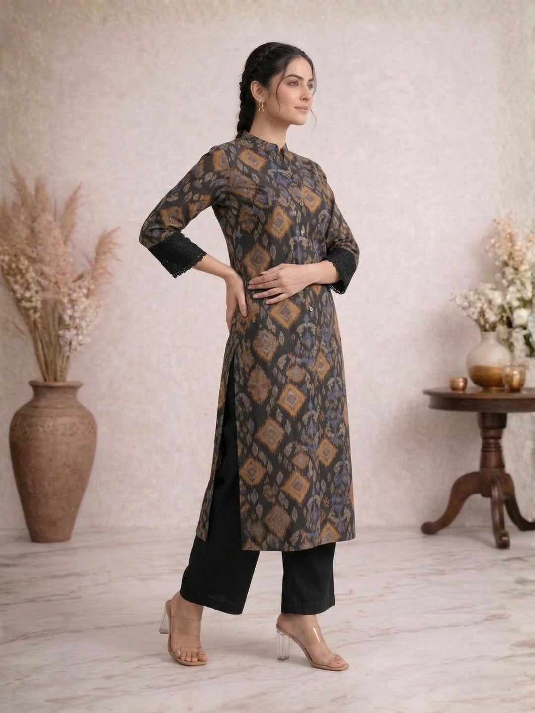 Surbhi sable cotton kurta pant set