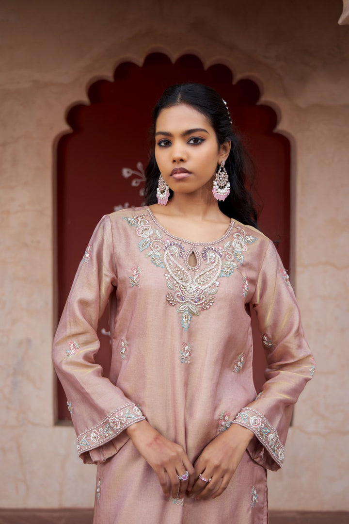 Mihika puce full work suit set