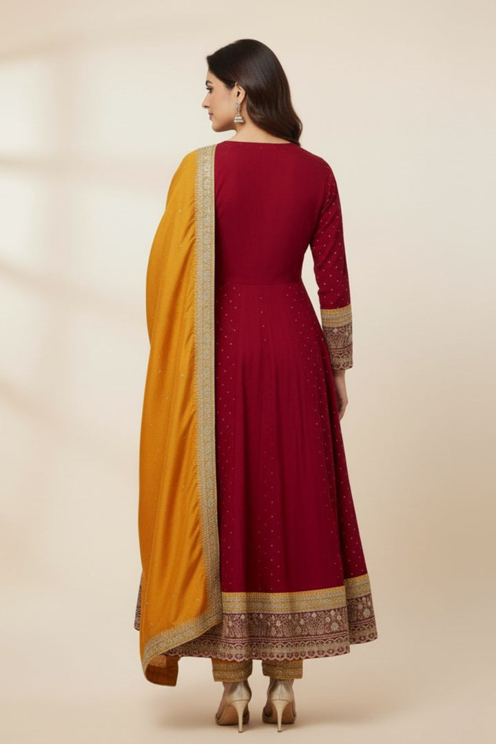 Shanti Carmine Full Work Suit Set