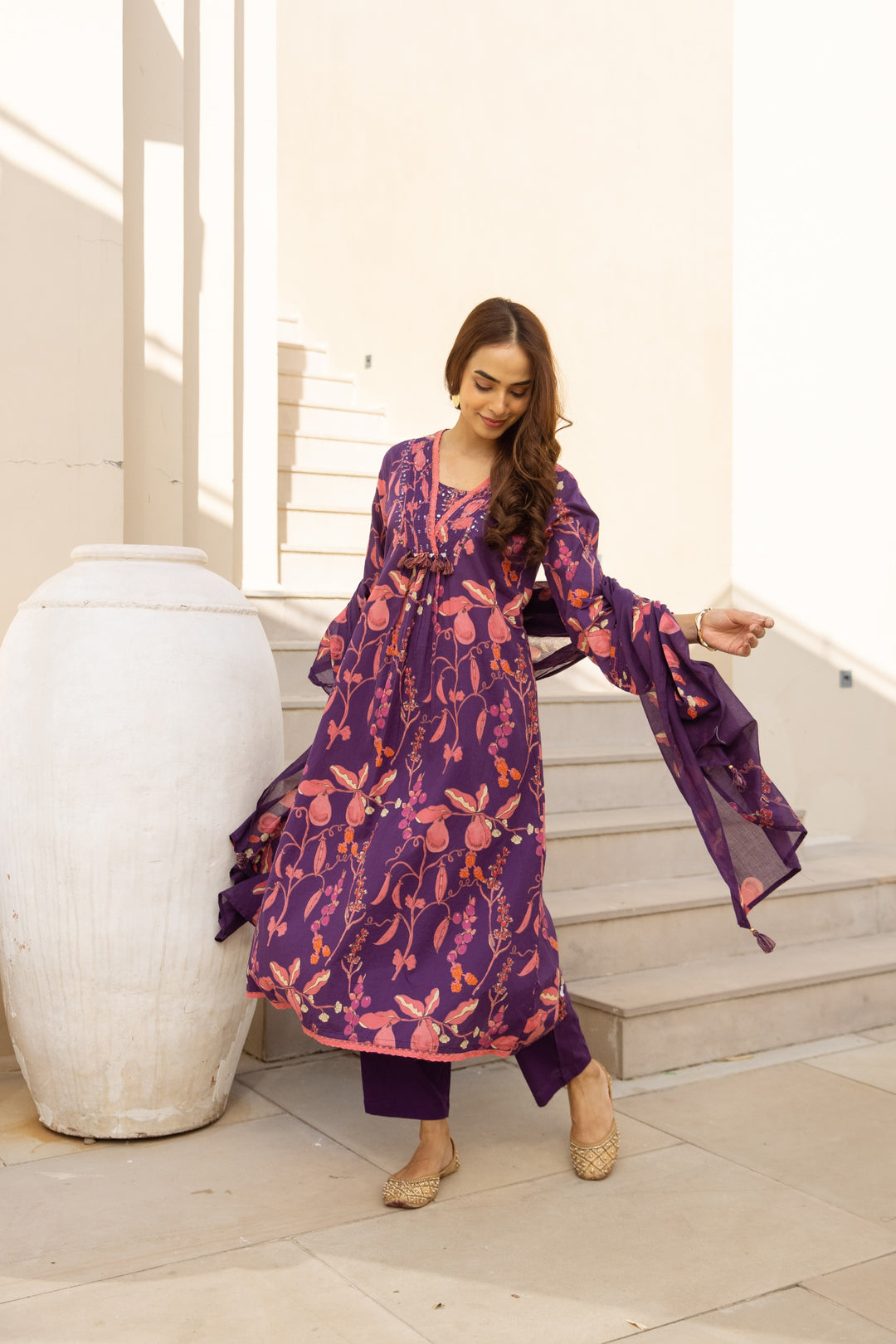 Karen byzan cotton printed suit set