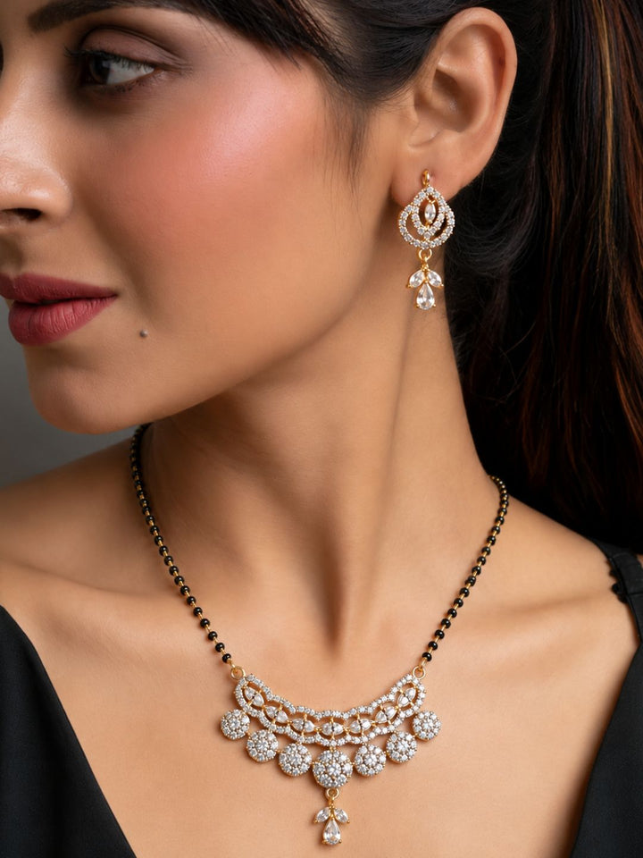 Nayra diamond Mangalsutra with earings set