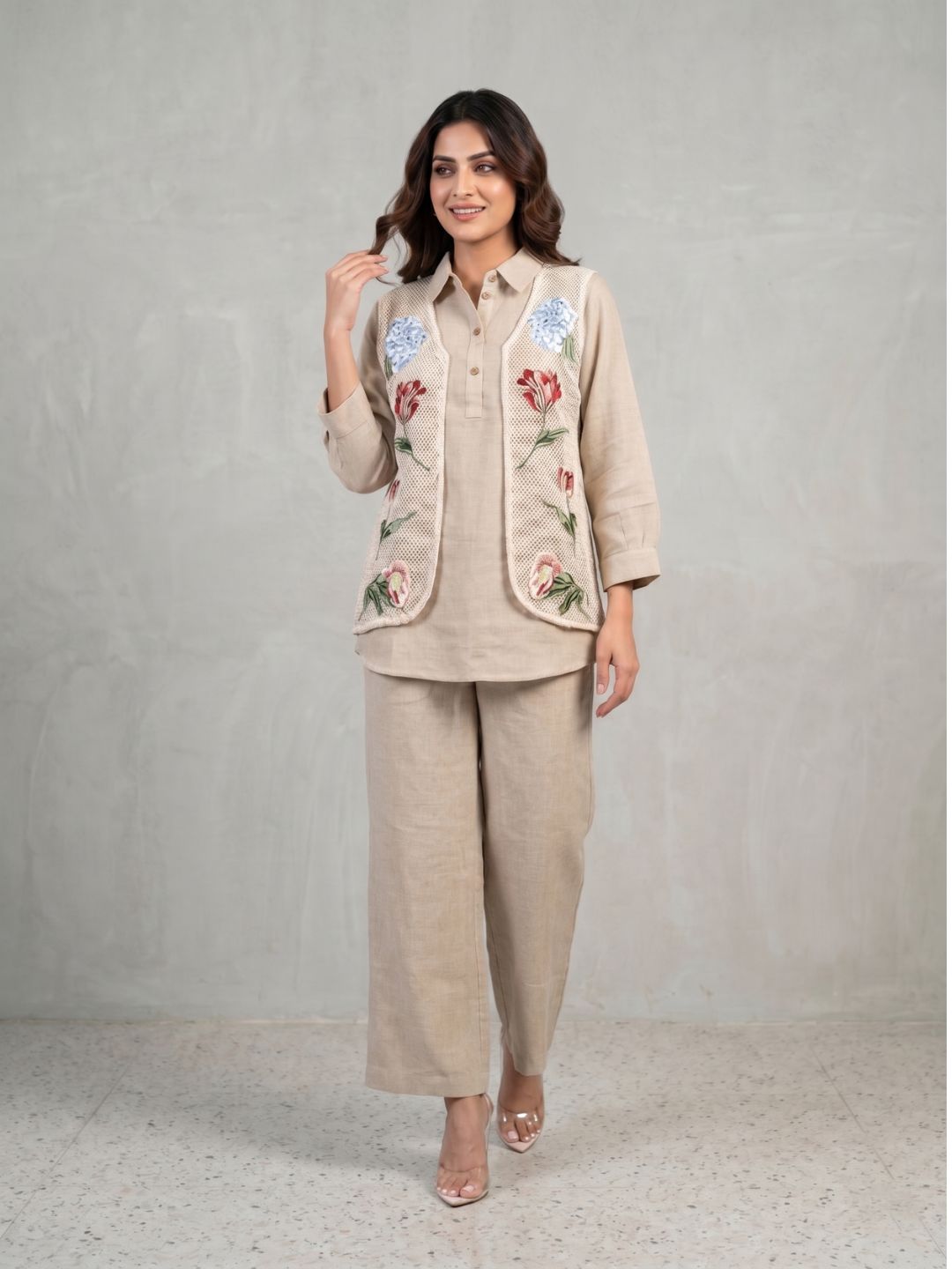 Sushi tuscan embrodiery jacket co-ord set