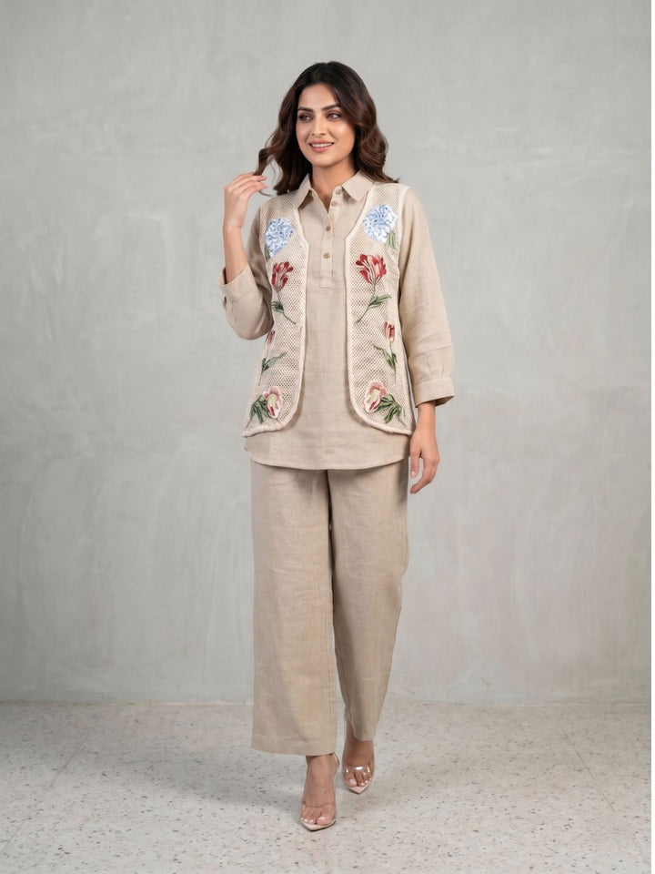 Sushi tuscan embrodiery jacket co-ord set