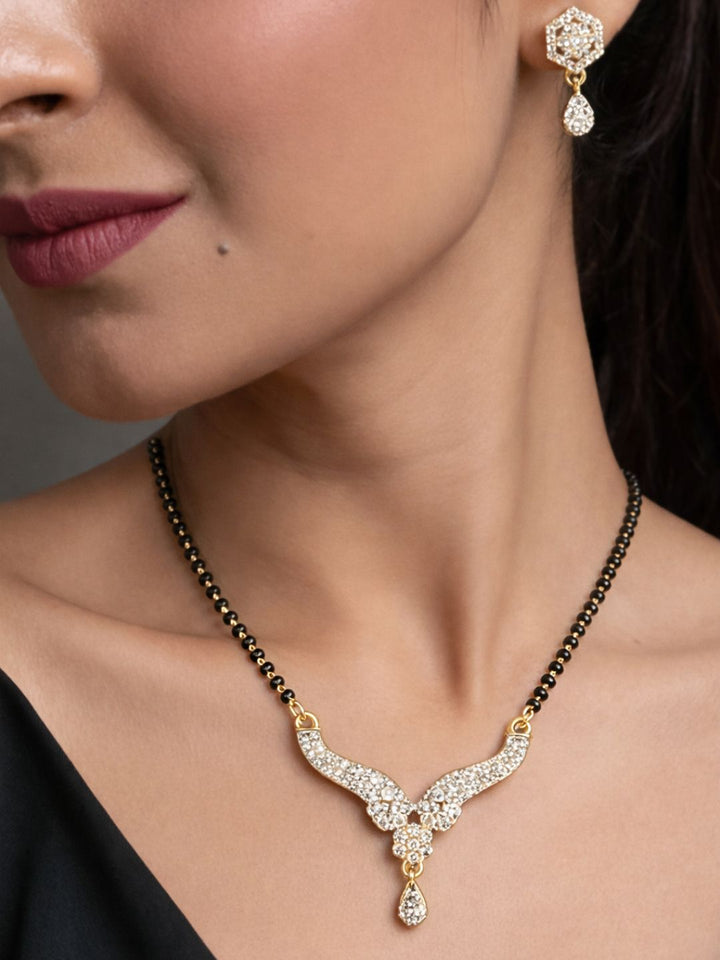 Rivaaz diamond Mangalsutra with earings set