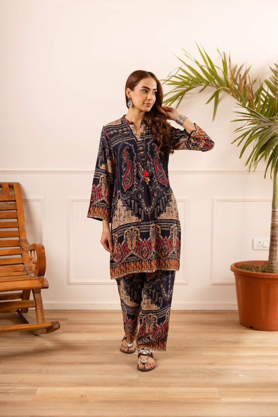 Karen stone printed cotton co-ord set